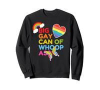 Funny Pride Big Gay Can of Whoop Ass LGBTQ Rainbow Heart Sweatshirt