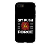 Funny Programmer Coding Git Push Force Warning Coque pour iPhone SE (2020) / 7/8