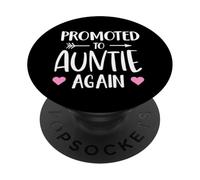 Funny Promoted to Auntie Again Pregnancy Announcement Aunt PopSockets PopGrip Adhésif