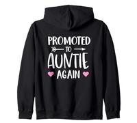 Funny Promoted to Auntie Again Pregnancy Announcement Aunt Sweat à Capuche