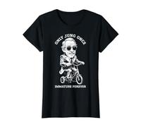 Funny Psychology Only Jung, Une Fois Immature, Tricycle pour Toujours T-Shirt Graphique avec Valeur, Femme, Noir, M