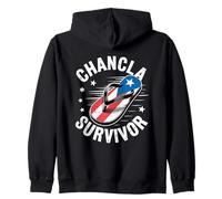 Funny Puerto Rican Flag Chancla Survivor PR Flip Flops Latin Sweat à Capuche