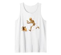 Funny Pug Dog Halloween Steal Bone Skeleton Chase Spooky Pug Débardeur