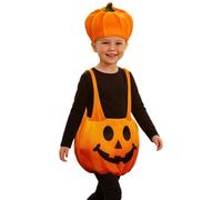 Funny Pumpkin Cosplay Costume With Hat - Halloween Family Matching Overall