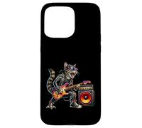 Funny Punk Cat Rock'n Roll Goth Kitty, Groupe de Guitare Coque pour iPhone 15 Pro Max