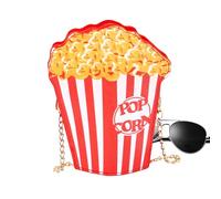 Funny Purse | En Formes de Hamburger, Frites et Popcorn | Sac à Bandoulière Drôle en Forme de Cheeseburger | Pour Week-End Plage Nuit Rendez-Vous Camping École Shopping Travail Marche Déplacements