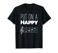 Funny Put On A Happy Face Music Notes Teacher Student Gift T-Shirt