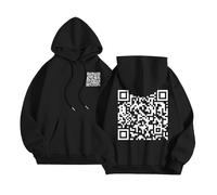 Funny Qr Code Fuck-You Sweat à capuche pour femme drôle tendance tendance décontracté Pull Y2K Pull à capuche pour adolescentes filles Cadeau de Noël Personnalisé, Noir , XL