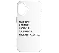 Funny Quote My Body is A Temple Coque pour iPhone 16