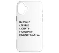 Funny Quote My Body is A Temple Coque pour iPhone 16 Plus