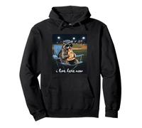 Funny Raccoon Baseball Je vis Ici Maintenant Sweat à Capuche