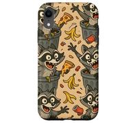 Funny Raccoon Cartoon Trash Panda Chaos Meme Art Coque pour iPhone XR
