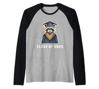 Funny Raccoon Class of 2025 Senior Graduation High School Manche Raglan