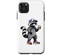 Funny Raccoon, Common Raccoon Drinking Coffee Coque pour iPhone 11 Pro Max