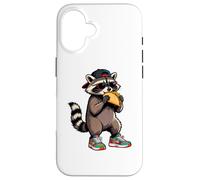 Funny Raccoon, Common Raccoon Eating a Taco Coque pour iPhone 16
