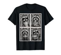 Funny Raccoon Eating Pizza Coffee Burger Portraits T-Shirt Graphique avec Valeur