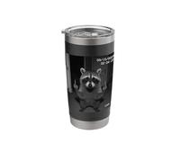 Funny Raccoon Flipping Off Middle Finger On Security Camera Gobelet isotherme en acier inoxydable double paroi