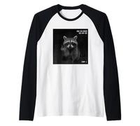 Funny Raccoon Flipping Off Middle Finger on Security Camera Manche Raglan