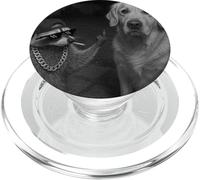 Funny Raccoon Flipping Off Middle Finger on Security Camera PopSockets PopGrip pour MagSafe