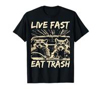 Funny Raccoon Live Fast Eat Trash Street Cats Squad T-Shirt