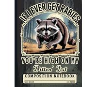 Funny Raccoon Notebook Wide Ruled: Angry Forest Animal Composition Book for School, Boys, Teens, Students, College and Back to Class