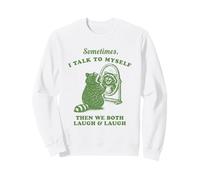 Funny Raccoon Sometimes I Talk to Myself Humour Vintage Sweatshirt
