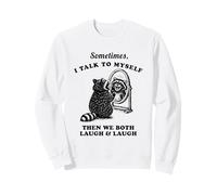 Funny Raccoon Sometimes I Talk to Myself Humour Vintage Sweatshirt