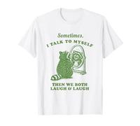 Funny Raccoon Sometimes I Talk to Myself Humour Vintage T-Shirt
