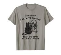 Funny Raccoon Sometimes I Talk to Myself Humour Vintage T-Shirt