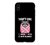 Funny Raccoon Today's Vibe in My Blanket Introverti Coque pour iPhone XS Max