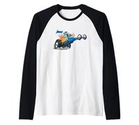 Funny Rail Dragster Voiture Wheelie Popping Drag Racing Cartoon Manche Raglan