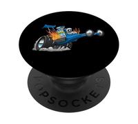 Funny Rail Dragster Voiture Wheelie Popping Drag Racing Cartoon PopSockets PopGrip Adhésif