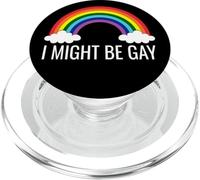 Funny Rainbow Pride Humor I Might Be Gay Statement Tee PopSockets PopGrip pour MagSafe