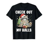 Funny Raton Laveur Noël Check Out My Balls T-Shirt