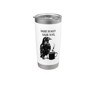 Funny Raven Boit du Café Noir Comme Mon âme Gobelet isotherme en acier inoxydable double paroi