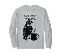 Funny Raven Boit du Café Noir comme Mon âme Manche Longue