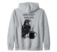 Funny Raven Boit du Café Noir comme Mon âme Sweat à Capuche