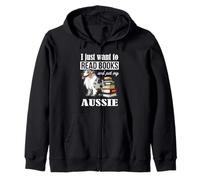 Funny Read Books & Pet Blue Merle Australian Shepherd Lover Sweat à Capuche