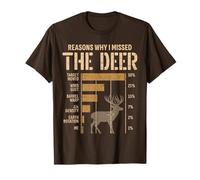 Funny Reasons Why I Missed Deer Hunter Hunting Blague Humour T-Shirt