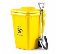 Funny Recycling Bin Coffee Mug Ceramic Trash Can Cup with Lid Shovel Spoon | 360ml Novelty Mugs Wheeled Garbage Container Design Stirring Scoop Home Kitchen Workspace Decor Birthdays(Yellow)