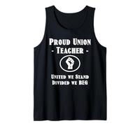 Funny Red for Ed SpEd Union Thug United We Stand Divided Beg Débardeur