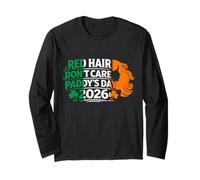 Funny Red Hair Don't Care Paddy's Day Cadeau Manche Longue