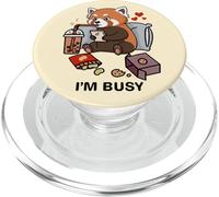 Funny Red Panda Im Busy Boba Tea Snacks Zoo Garçons Filles Enfants PopSockets PopGrip pour MagSafe