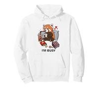 Funny Red Panda Im Busy Boba Tea Snacks Zoo Garçons Filles Enfants Sweat à Capuche