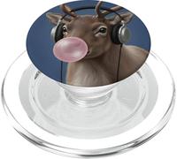 Funny Reindeer Music Lover Bubblegum Zoo Garçons Filles Enfants PopSockets PopGrip pour MagSafe
