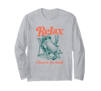 Funny Relax Chaos is Inevitable Funny Cat Manche Longue