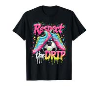 Funny Respect the Drip Soccer Ice Cream Drip Goutte à goutte avec des saupoudrages T-Shirt