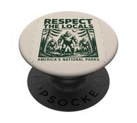 Funny Respect The Locals Cryptids Folklure Sasquatch PopSockets PopGrip Adhésif