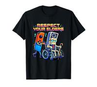 Funny Respect Your Elders Retro Gamer Old School Throwback T-Shirt
