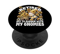 Funny Retirement GNOME for Men and Women Floral Sunflower PopSockets PopGrip Adhésif